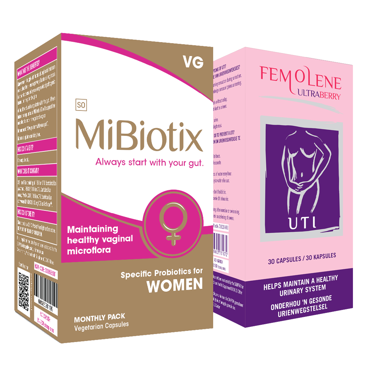 9. UTI Shield Bundle MiBiotix WOMEN + Femolene ULTRABERRY